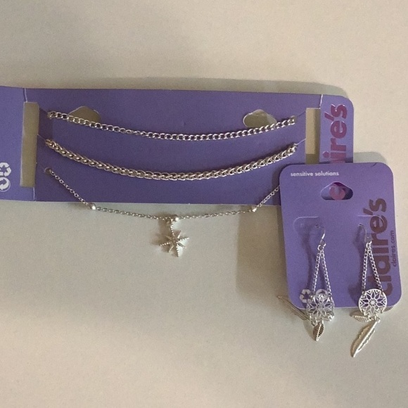 Claire’s Anklet Set & Dream Catcher Dangling Earrings Set New - Picture 1 of 1